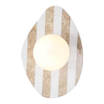 Tivoli 12" Modern Minimalist 1-Light Ovoid Travertine LED Wall Sconce
